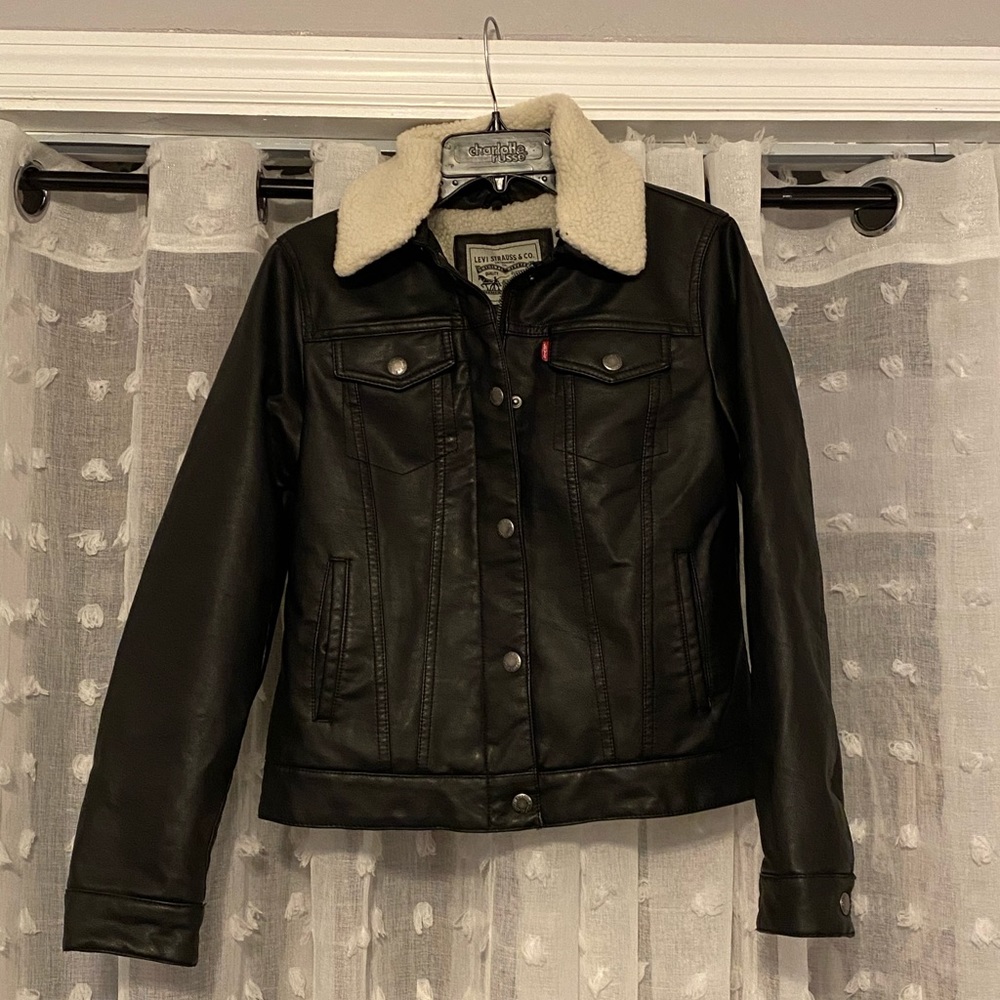 Levi’s Black Leather jacket with lining